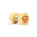 10mm Customized Wood Logo Epoxy Fake Stretcher Plugs